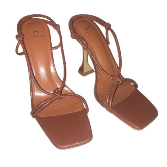 H Halston Women's Picasso Lace-Up Dress Sandals Size 8.5 in tan - Picture 1 of 14